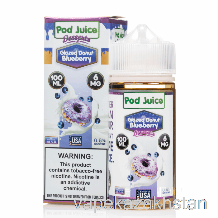 Vape Disposable Glazed Donut Blueberry - Pod Juice - 100mL 12mg